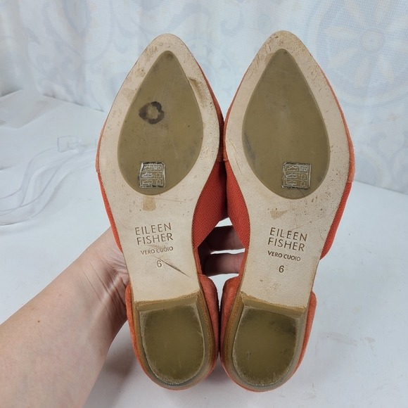 Eileen Fisher Asha Su coral suede leather slip on D'Orsay flats - Picture 12 of 13